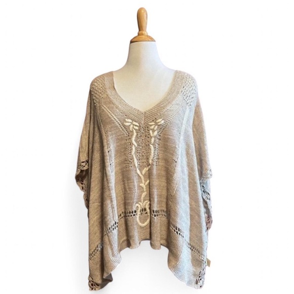 Free People Other - Free People Women's XS Oversize Knit Silk Blend Swim Cover Kona Pointelle Boho